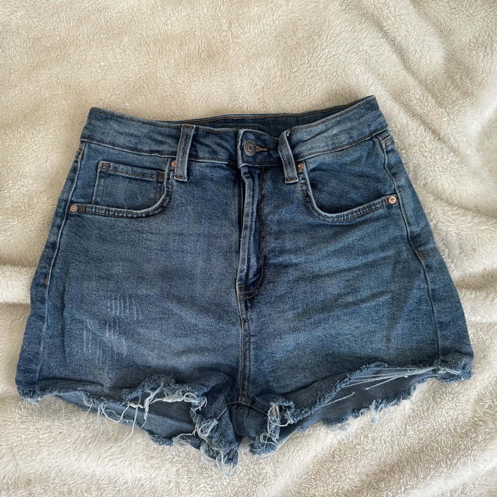 High Rise Denim Mom Shorts